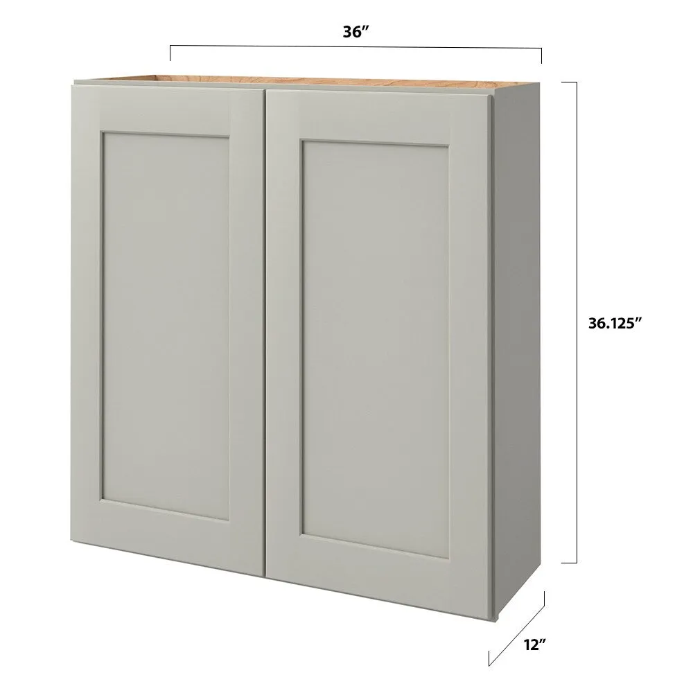 allen + roth Stonewall 36-in W x 36.125-in H x 12-in D Stone Wall Fully Assembled Cabinet (Flat Panel Shaker Door Style), photo 5 of 15