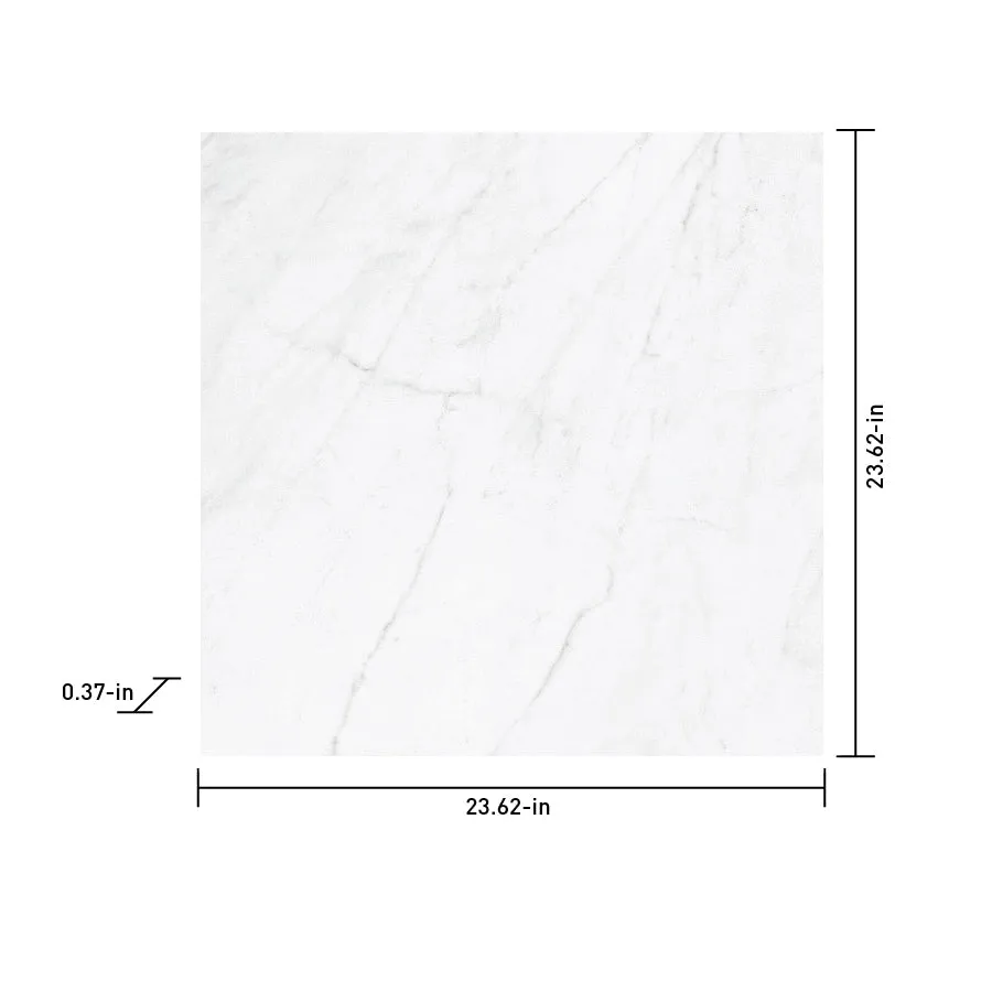 Satori Carrara Domani Polished 24-in x 24-in Polished Porcelain Marble Look Floor Tile, photo 8 of 12