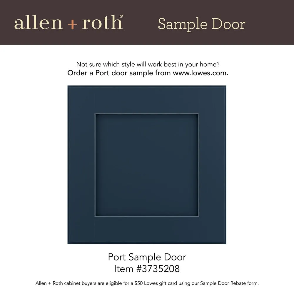 allen + roth Port 18-in W x 36.125-in H x 12-in D Navy Wall Fully Assembled Cabinet (Flat Panel Shaker Door Style), photo 16 of 18