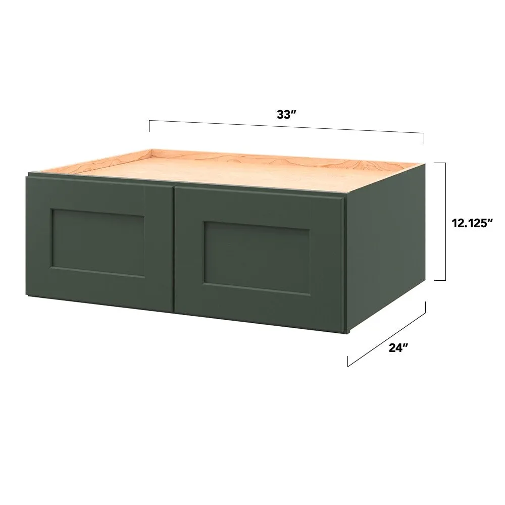 allen + roth Galway 33-in W x 12.125-in H x 24-in D Sage Wall Fully Assembled Cabinet (Flat Panel Shaker Door Style), photo 5 of 15
