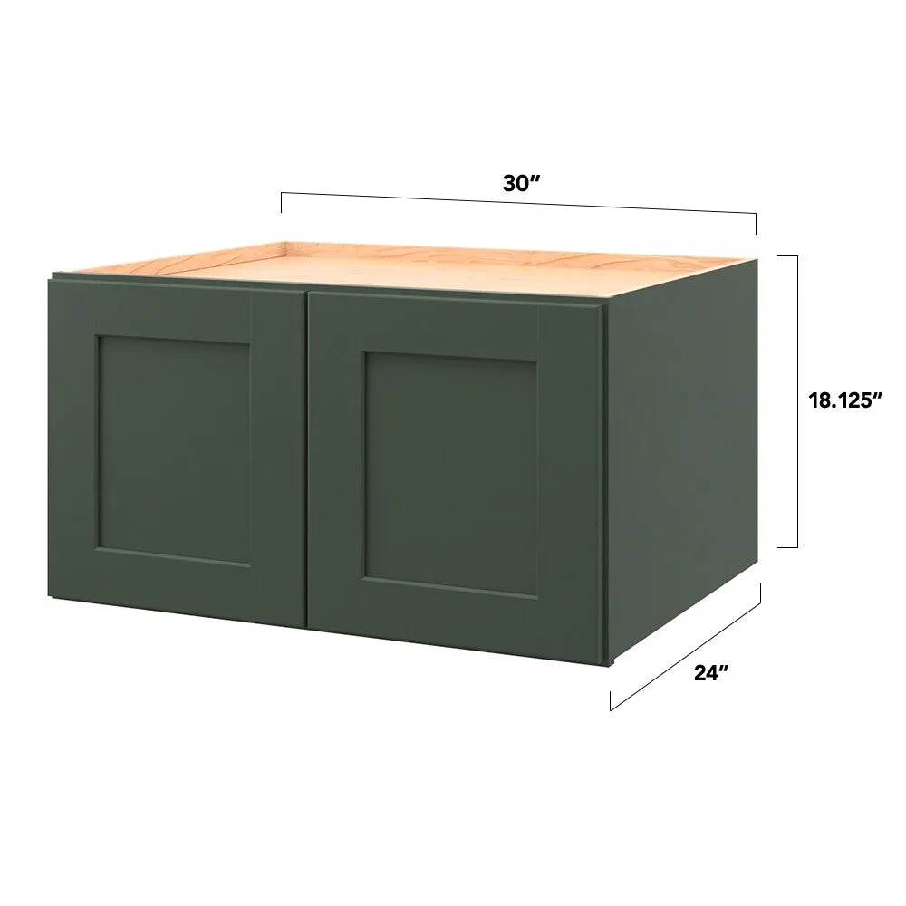 allen + roth Galway 30-in W x 18.125-in H x 24-in D Sage Wall Fully Assembled Cabinet (Flat Panel Shaker Door Style), photo 5 of 15