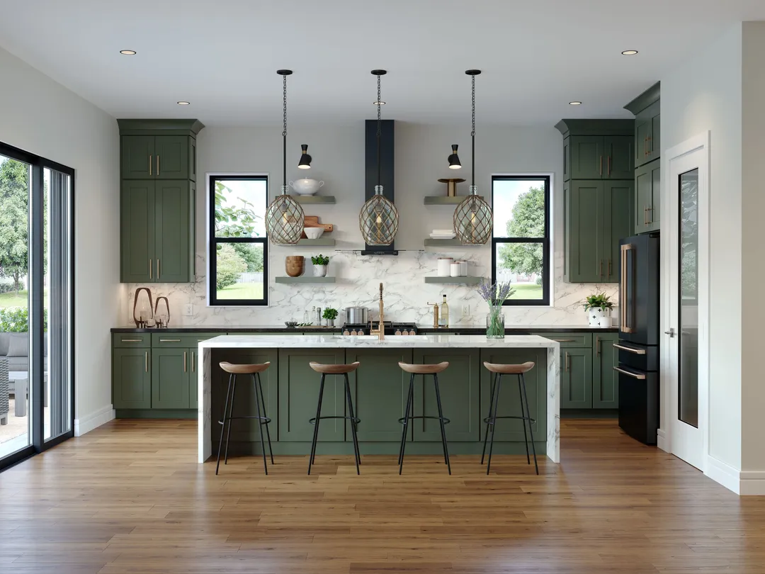 allen + roth Galway 30-in W x 18.125-in H x 12-in D Sage Wall Fully Assembled Cabinet (Flat Panel Shaker Door Style), photo 6 of 15