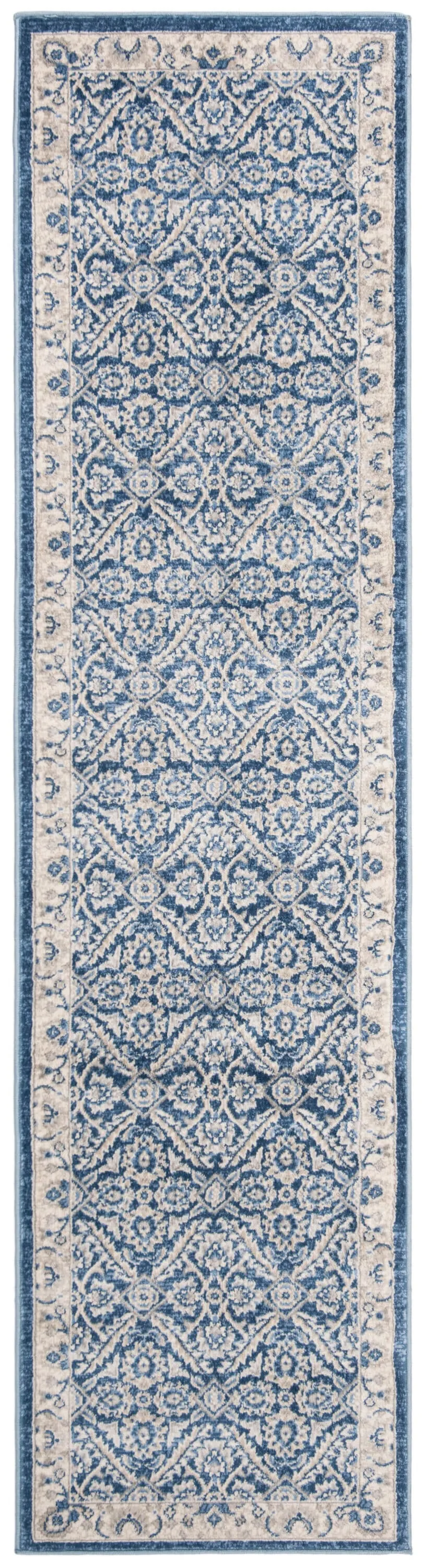 Safavieh Brentwood Jaleh 2 x 8 Navy/Creme Indoor Floral/Botanical French Country Runner Rug, photo 2 of 6