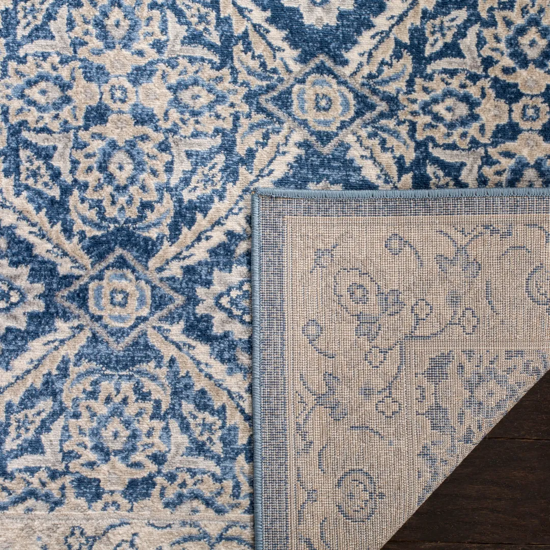 Safavieh Brentwood Jaleh 2 x 8 Navy/Creme Indoor Floral/Botanical French Country Runner Rug, photo 4 of 6