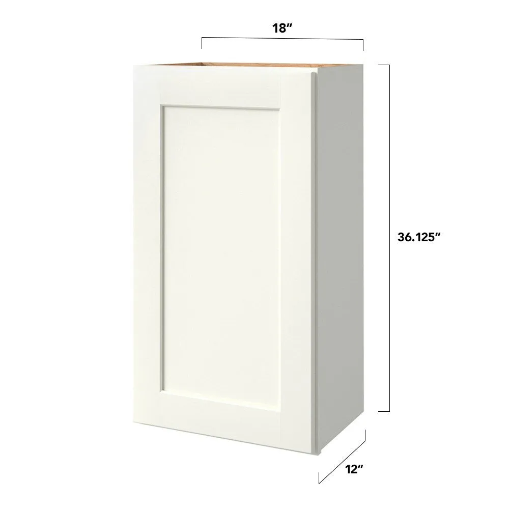 allen + roth Aveley 18-in W x 36.125-in H x 12-in D Linen Wall Fully Assembled Cabinet (Flat Panel Shaker Door Style), photo 9 of 19