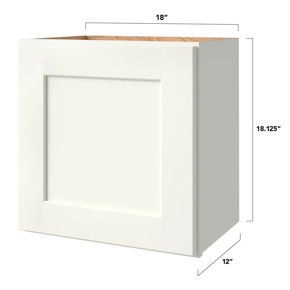 allen + roth Aveley 18-in W x 18.125-in H x 12-in D Linen Wall Fully Assembled Cabinet (Flat Panel Shaker Door Style), photo 8 of 18