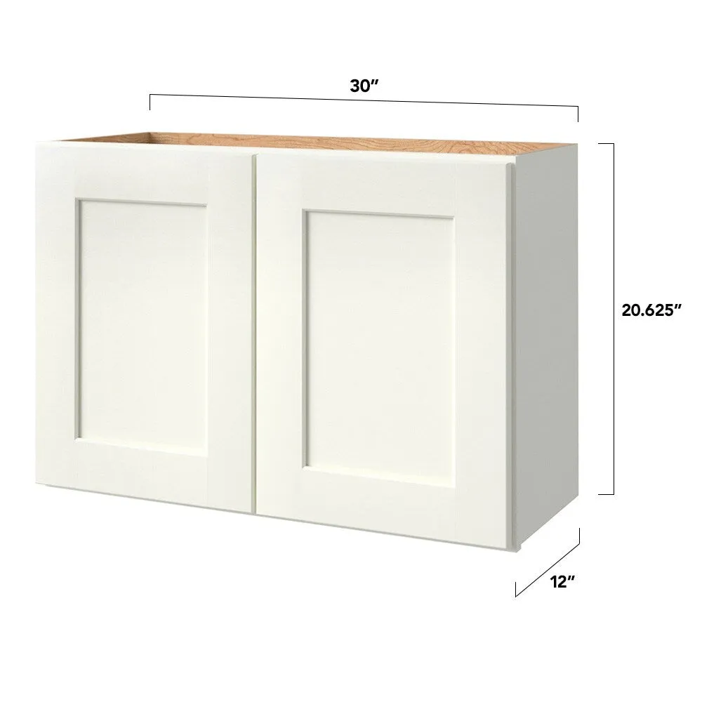 allen + roth Aveley 30-in W x 20.625-in H x 12-in D Linen Wall Fully Assembled Cabinet (Flat Panel Shaker Door Style), photo 8 of 18