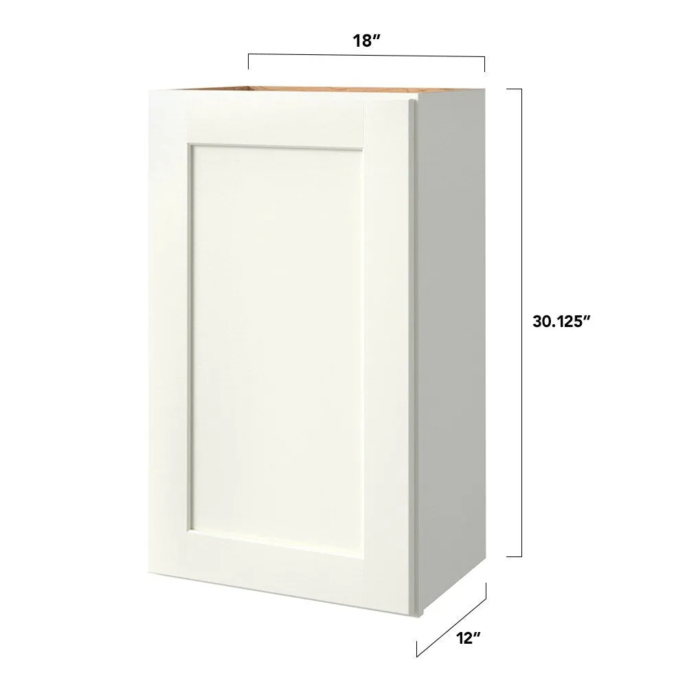 allen + roth Aveley 18-in W x 30.125-in H x 12-in D Linen Wall Fully Assembled Cabinet (Flat Panel Shaker Door Style), photo 8 of 15