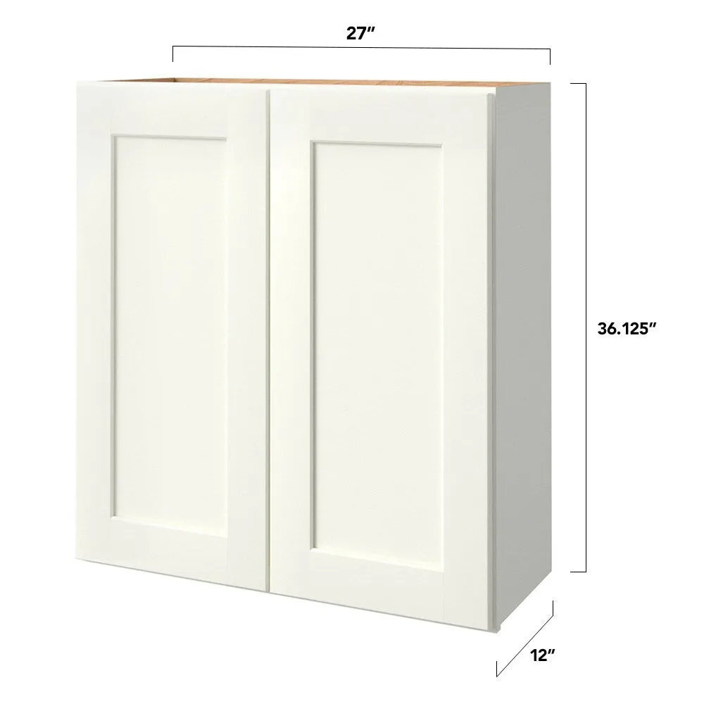 allen + roth Aveley 27-in W x 36.125-in H x 12-in D Linen Wall Fully Assembled Cabinet (Flat Panel Shaker Door Style), photo 8 of 18
