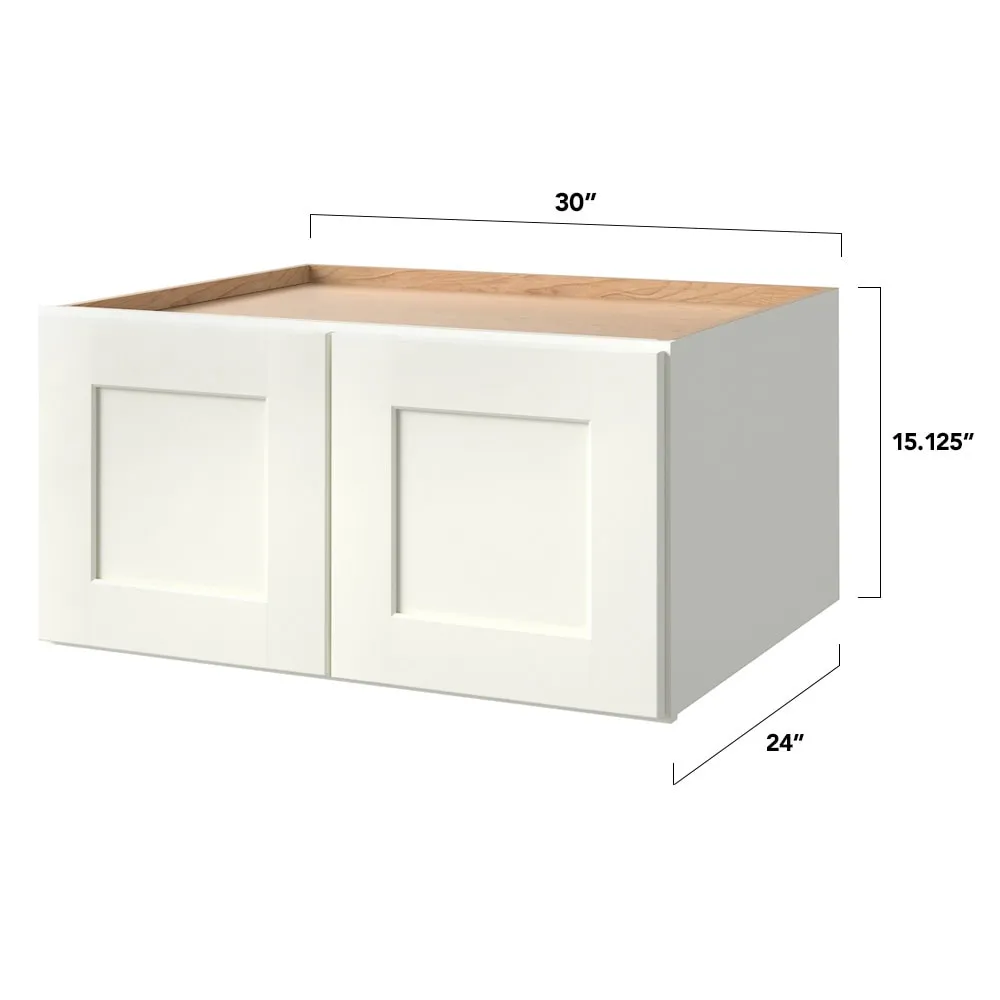 allen + roth Aveley 30-in W x 15.125-in H x 24-in D Linen Wall Fully Assembled Cabinet (Flat Panel Shaker Door Style), photo 8 of 18