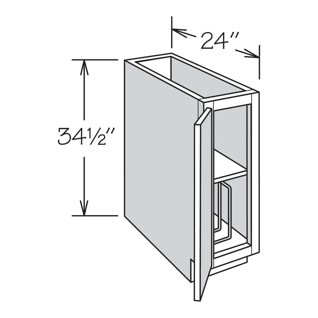 allen + roth Stonewall 9-in W x 34.5-in H x 24-in D Stone Base Fully Assembled Cabinet (Flat Panel Shaker Door Style), photo 11 of 12