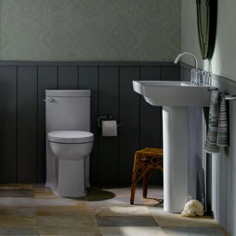 Boulevard FloWise Tall Height 1-Piece 1.28 GPF Single Flush Elongated Toilet with Concealed Trap-Way in White, photo 4 of 8