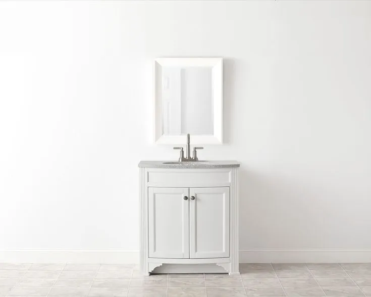 Style Selections Delyse 30-in White Single Sink Bathroom Vanity with Pepper Solid Surface Top, photo 6 of 10