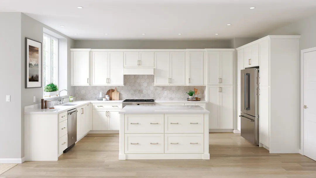 allen + roth McKeller 18-in W x 90-in H x 24-in D Linen Pantry Fully Assembled Cabinet (Flat Panel Mitered Door Style), photo 9 of 16