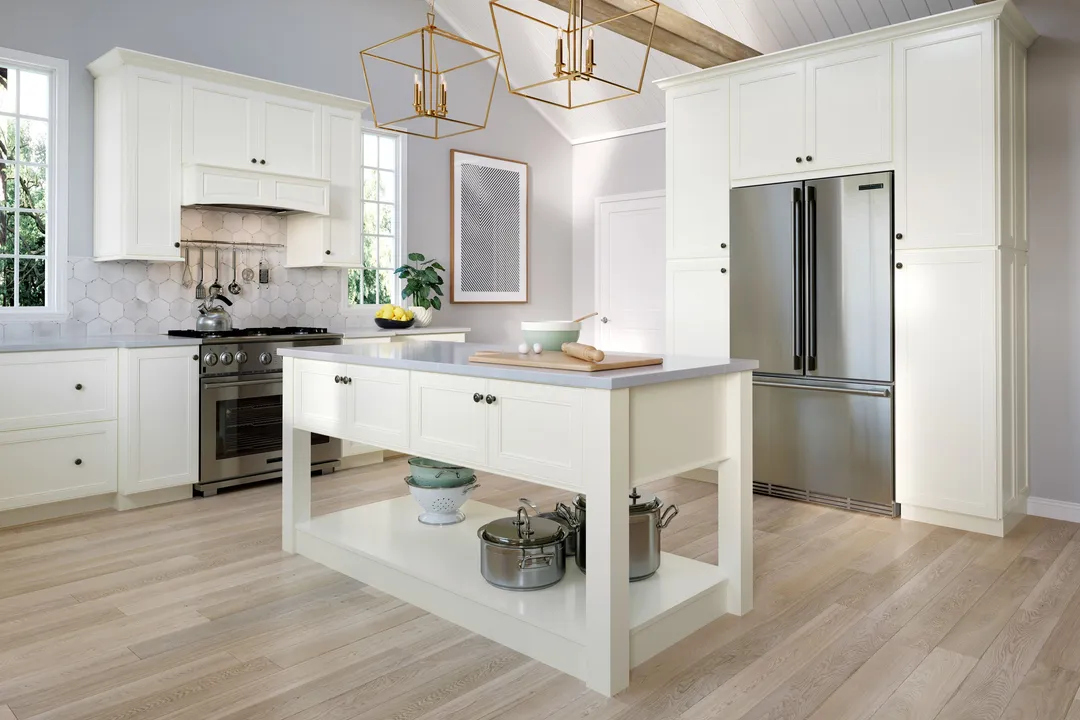 allen + roth McKeller 36-in W x 12.125-in H x 12-in D Linen Wall Fully Assembled Cabinet (Flat Panel Mitered Door Style), photo 8 of 16