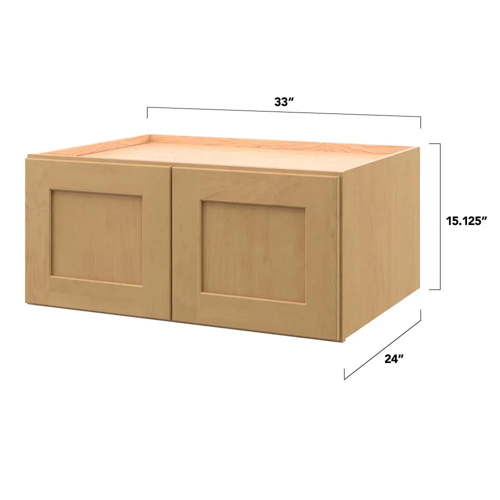 allen + roth Innsbrook 33-in W x 15.125-in H x 24-in D Rye Wall Fully Assembled Cabinet (Flat Panel Shaker Door Style), photo 5 of 16