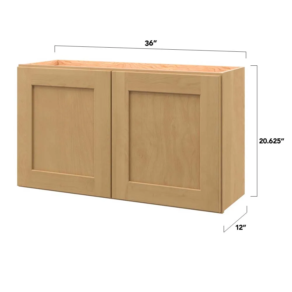 allen + roth Innsbrook 36-in W x 20.625-in H x 12-in D Rye Wall Fully Assembled Cabinet (Flat Panel Shaker Door Style), photo 5 of 16