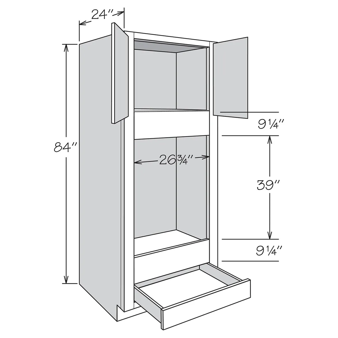 allen + roth Stonewall 33-in W x 84-in H x 24-in D Stone 1-Drawer Double Oven Base Fully Assembled Cabinet (Flat Panel Shaker Style), photo 16 of 17