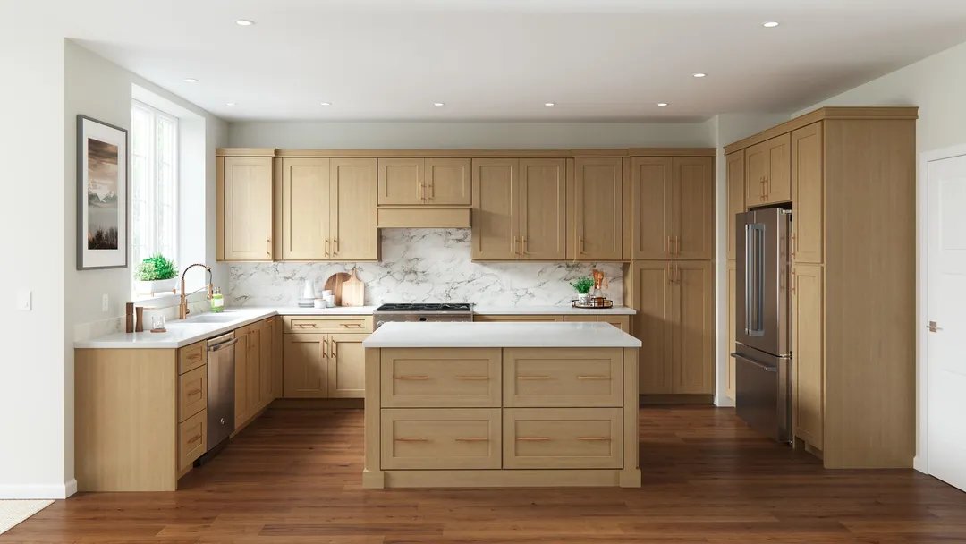allen + roth Innsbrook 33-in W x 15.125-in H x 24-in D Rye Wall Fully Assembled Cabinet (Flat Panel Shaker Door Style), photo 4 of 16