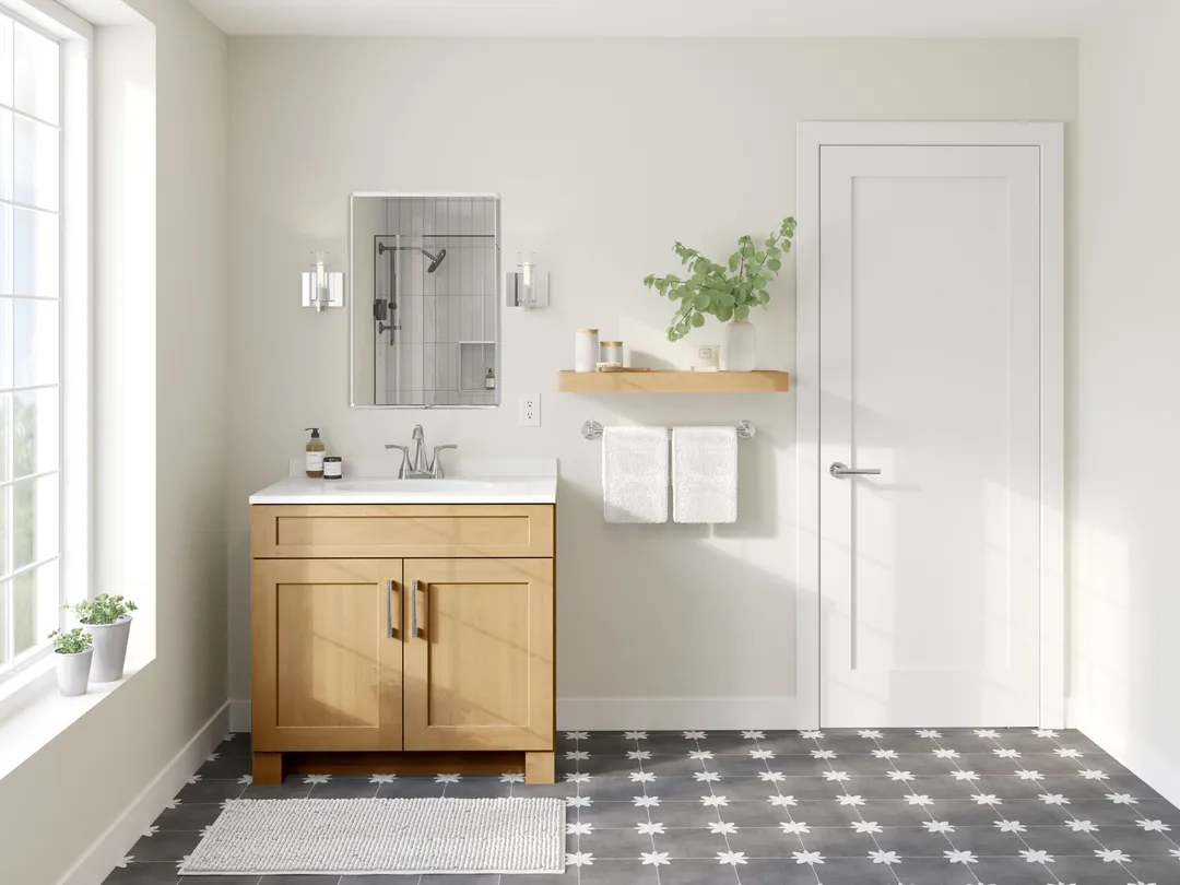 allen + roth Innsbrook 33-in W x 34.5-in H x 24-in D Rye Lazy Susan Base Fully Assembled Cabinet (Flat Panel Shaker Door Style), photo 8 of 15