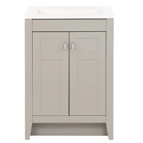Brenton 24-in Gray Single-Sink Vanity with Cultured Marble Top