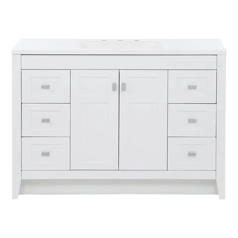 Brenton 48-in Single-Sink Vanity with Cultured Marble Top