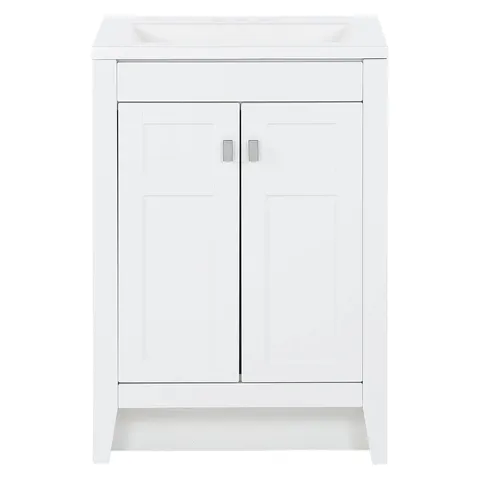 Brenton 24-in White Bathroom Vanity with Cultured Marble Top