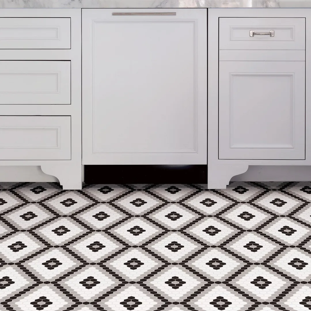 FloorPops Black 12-in x 12-in Water Resistant Peel and Stick Vinyl Tile Flooring (20-sq ft), photo 3 of 8