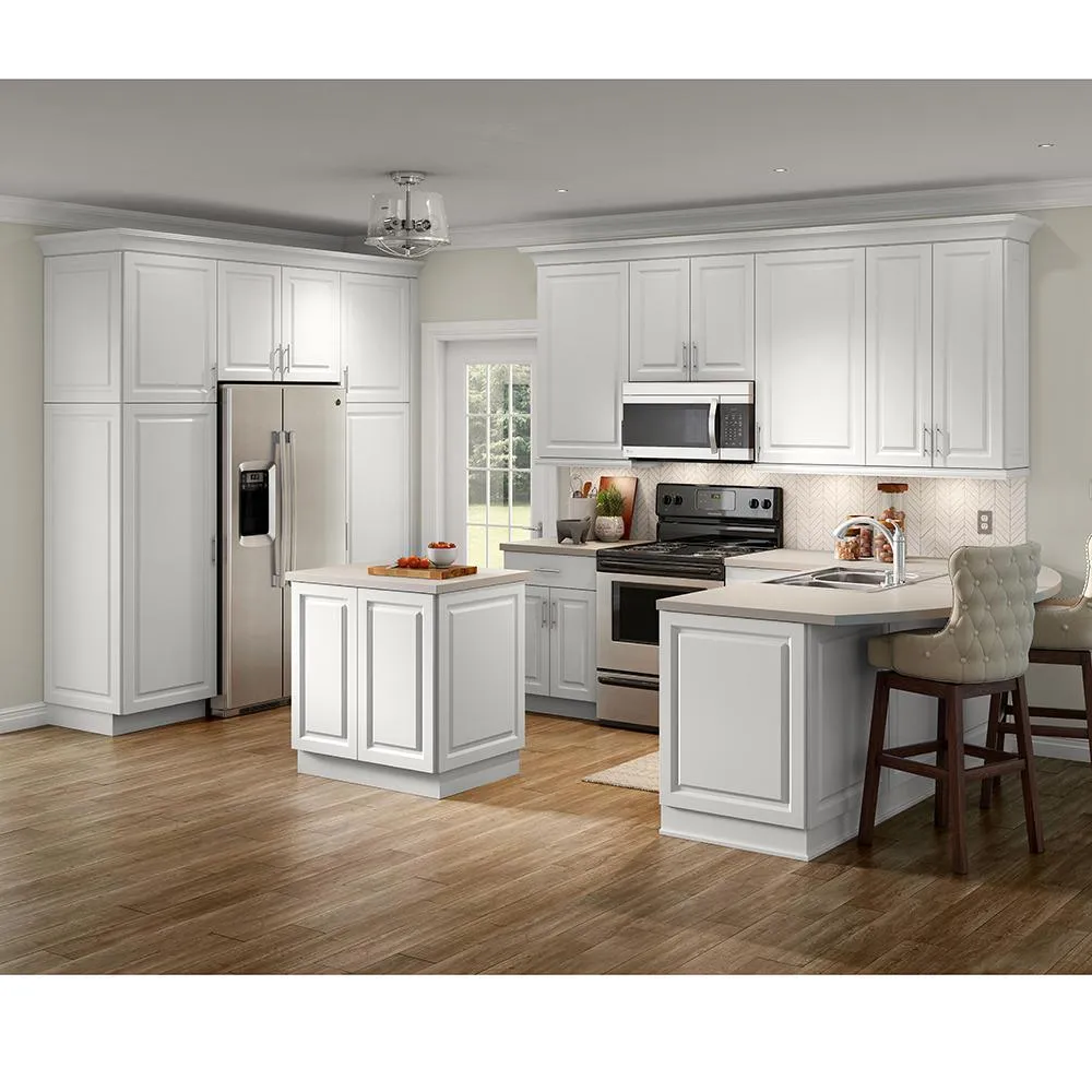 Benton Assembled 27.6 in. x 27.6 in. x 34.5 in. Lazy Susan Corner Base Cabinet in White, photo 2 of 11