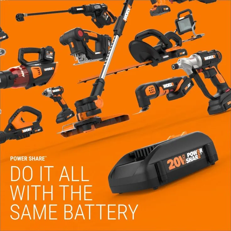 Worx POWER SHARE 40-Volt Li-ION Battery 20" 5.0Ah Push Mower w/ Mulching and Side Discharge Capabilities Walk Behind, photo 6 of 10