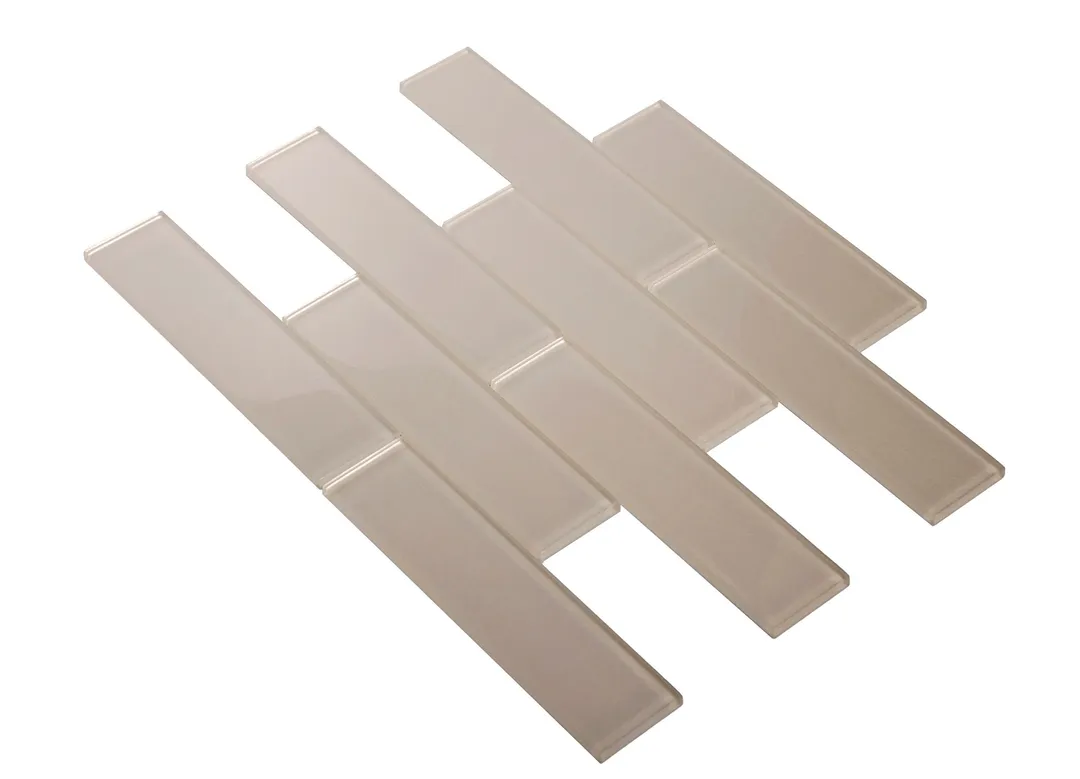 Apollo Tile (Sample) White 2-in x 8-in Glossy Glass Brick Subway Floor and Wall Tile, photo 2 of 11