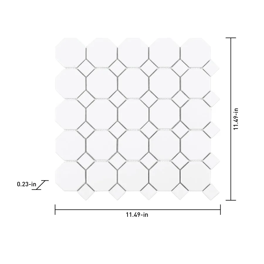 Satori Hudson Brilliant White Bistro 12-in x 12-in Matte Porcelain Hexagon Wall Tile (0.91-sq ft per Piece), photo 7 of 7