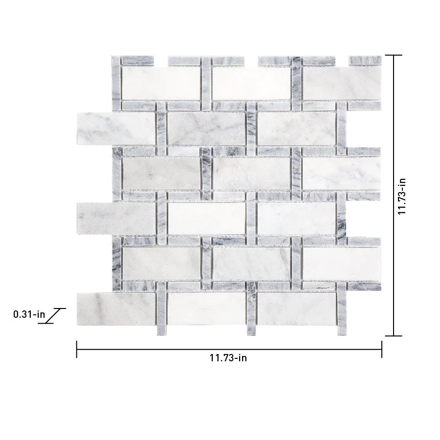Satori Carrara Grigio 12-in x 12-in Polished Natural Stone Subway Mosaic Wall Tile (0.95-sq. ft/ Piece), photo 7 of 7