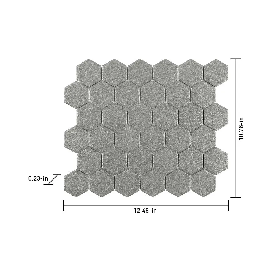 Satori Hudson Shadow 11-in x 12-in Unglazed Porcelain Hexagon Mosaic Floor and Wall Tile (0.93-sq. ft/ Piece), photo 4 of 10