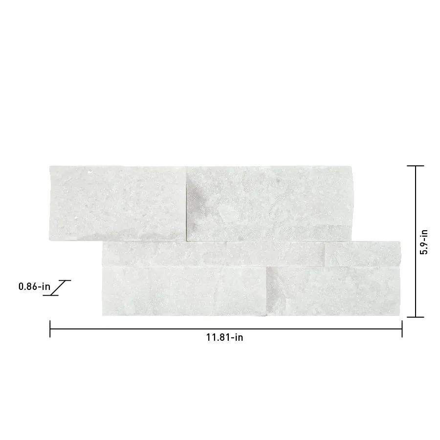 Satori Northern Arctic Ledgestone 6-in x 12-in Natural Stone Marble Look Wall Tile (0.48-sq. ft/ Piece), photo 5 of 8
