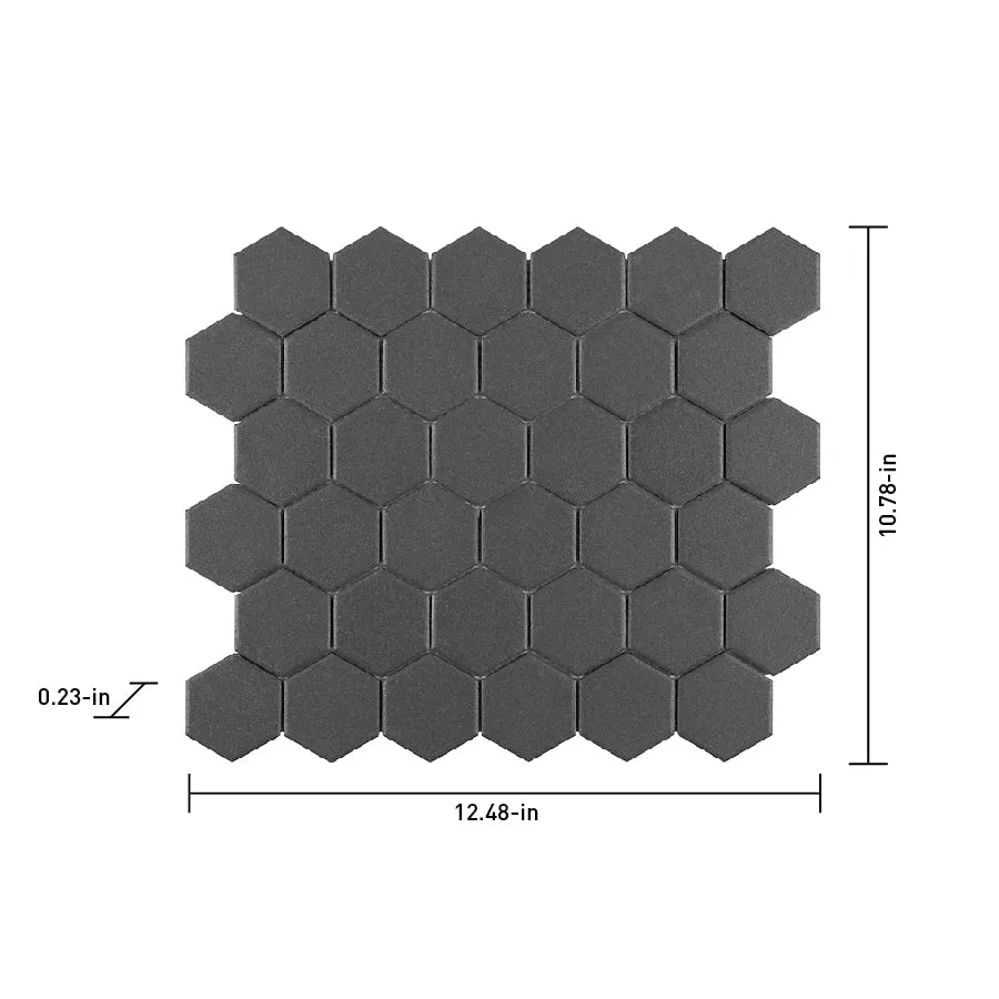 Satori Carbon 11-in x 12-in Matte Porcelain Hexagon Mosaic Floor and Wall Tile (0.9-sq. ft/ Piece), photo 6 of 10