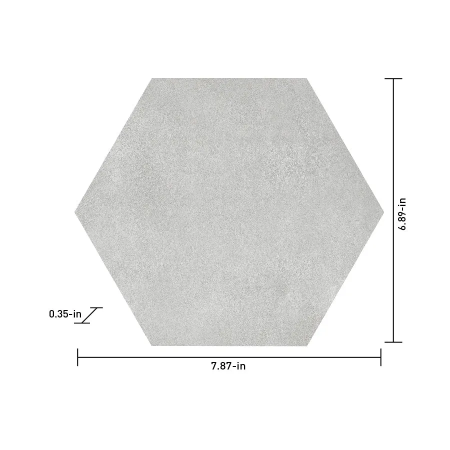 Satori Nouveau Greige 7-in x 8-in Matte Porcelain Encaustic Hexagon Floor and Wall Tile (0.28-sq. ft/ Piece), photo 6 of 12
