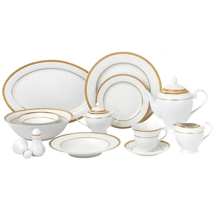 24-Piece Formal Gold Border Porcelain Dinnerware Set (Service for 4), photo 2 of 4