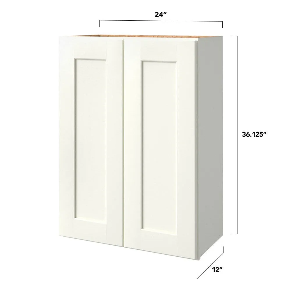 allen + roth Aveley 24-in W x 36.125-in H x 12-in D Linen Wall Fully Assembled Cabinet (Flat Panel Shaker Door Style), photo 9 of 19