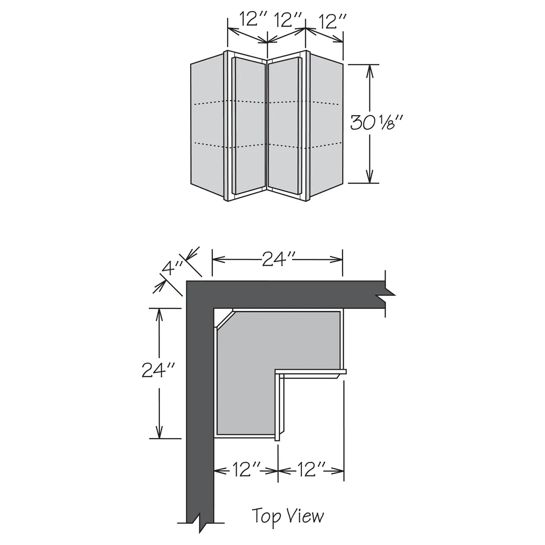 allen + roth Stonewall 24-in W x 30.125-in H x 12-in D Stone Blind Corner Wall Fully Assembled Cabinet (Flat Panel Shaker Style), photo 14 of 15