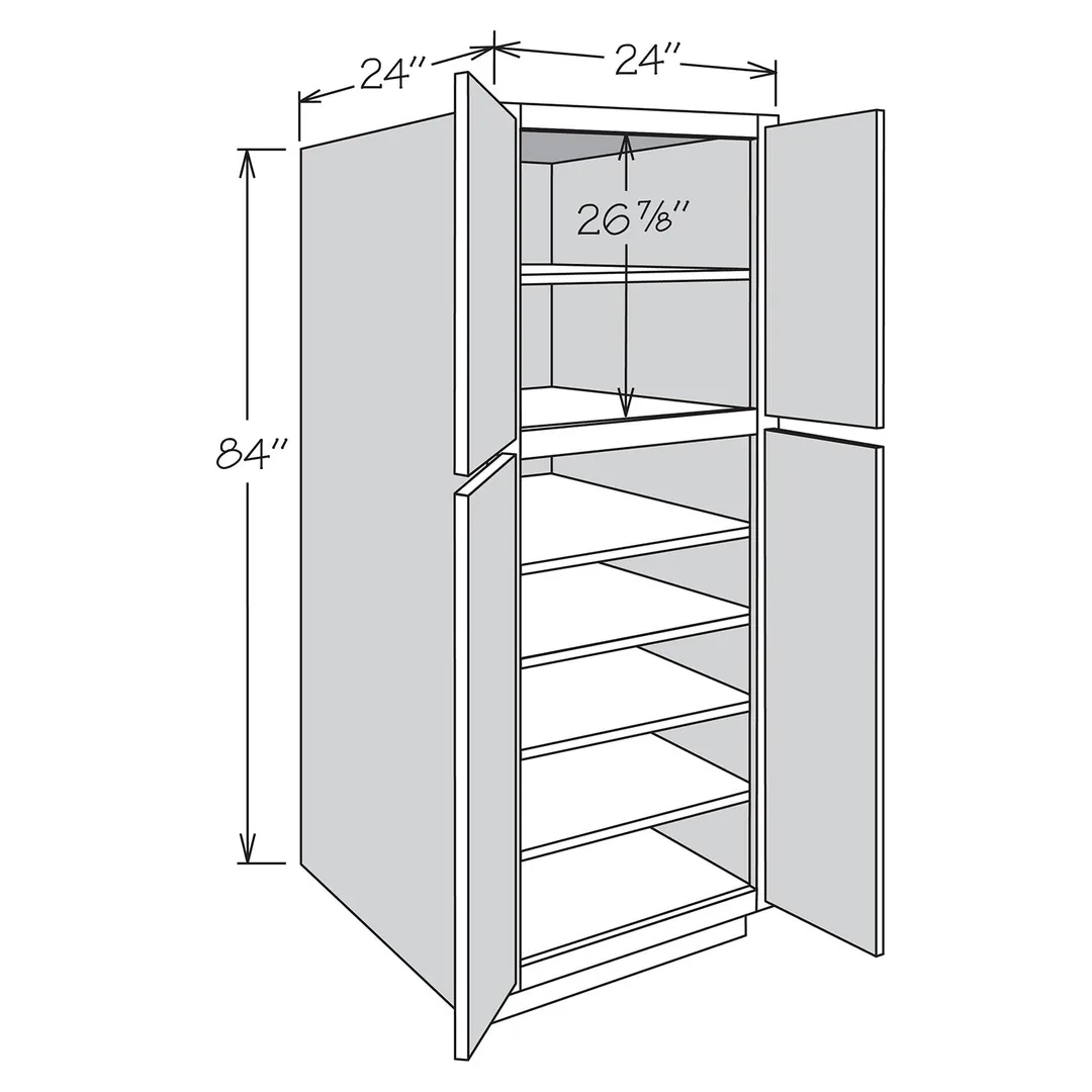allen + roth Stonewall 24-in W x 84-in H x 24-in D Stone Pantry Fully Assembled Cabinet (Flat Panel Shaker Door Style), photo 15 of 16