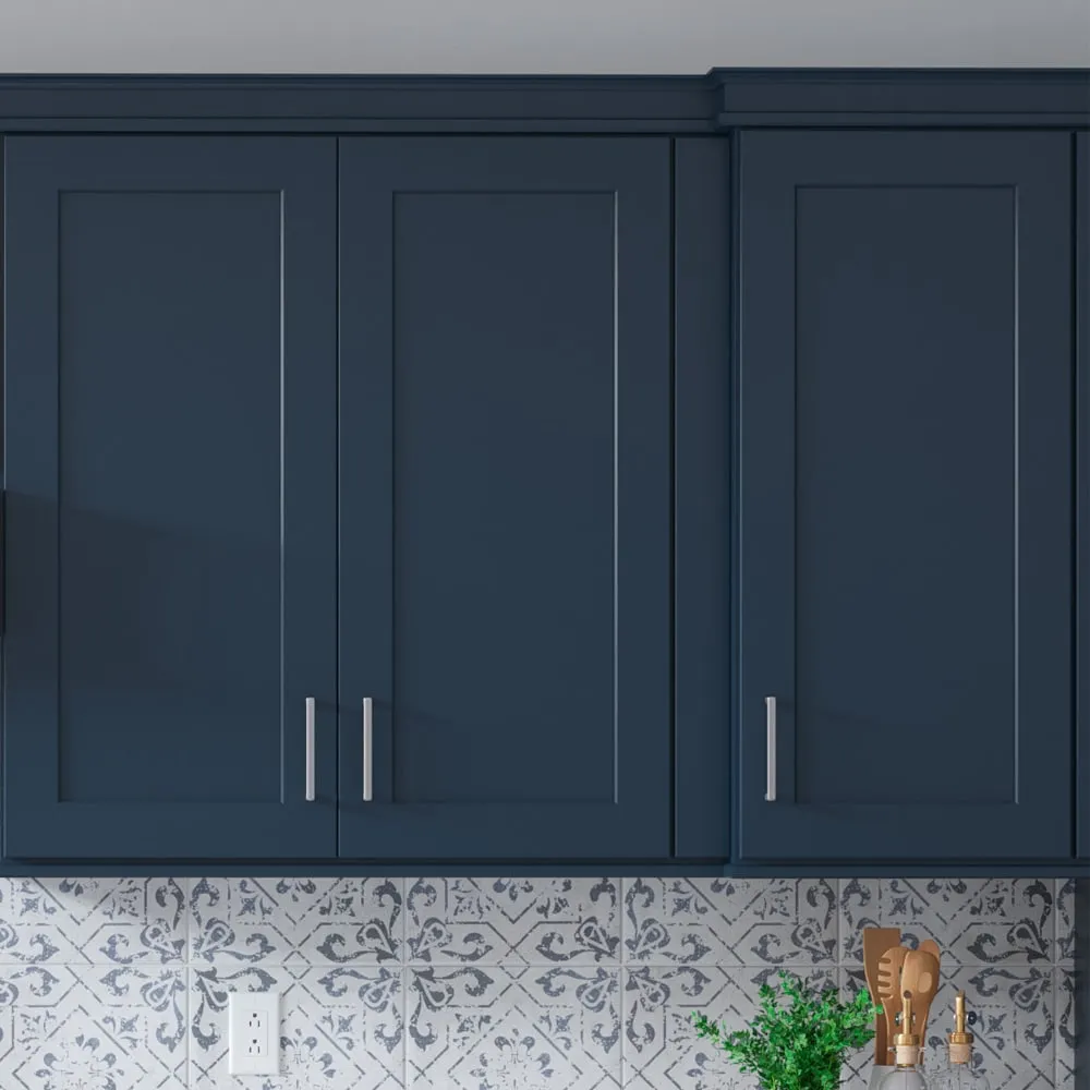 allen + roth Port 18-in W x 36.125-in H x 12-in D Navy Wall Fully Assembled Cabinet (Flat Panel Shaker Door Style), photo 7 of 18