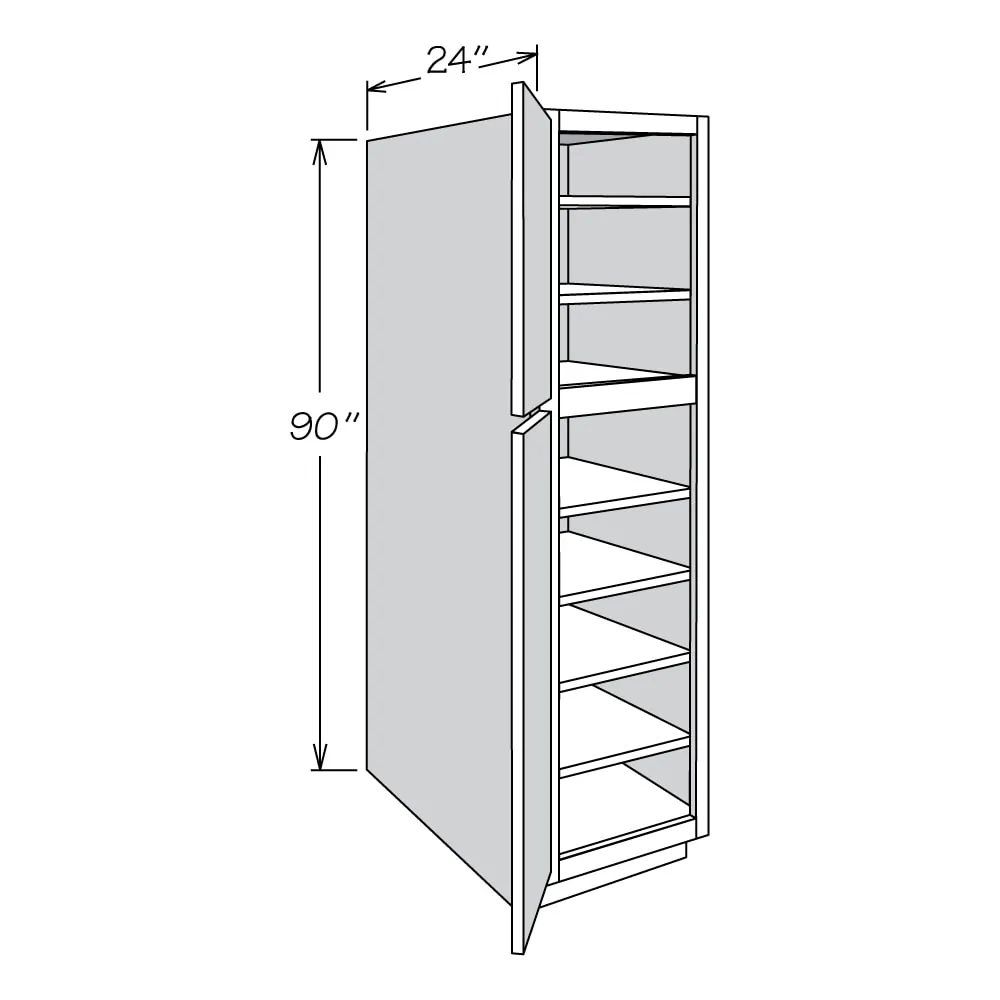 allen + roth Stonewall 18-in W x 90-in H x 24-in D Stone Pantry Fully Assembled Cabinet (Flat Panel Shaker Door Style), photo 15 of 16