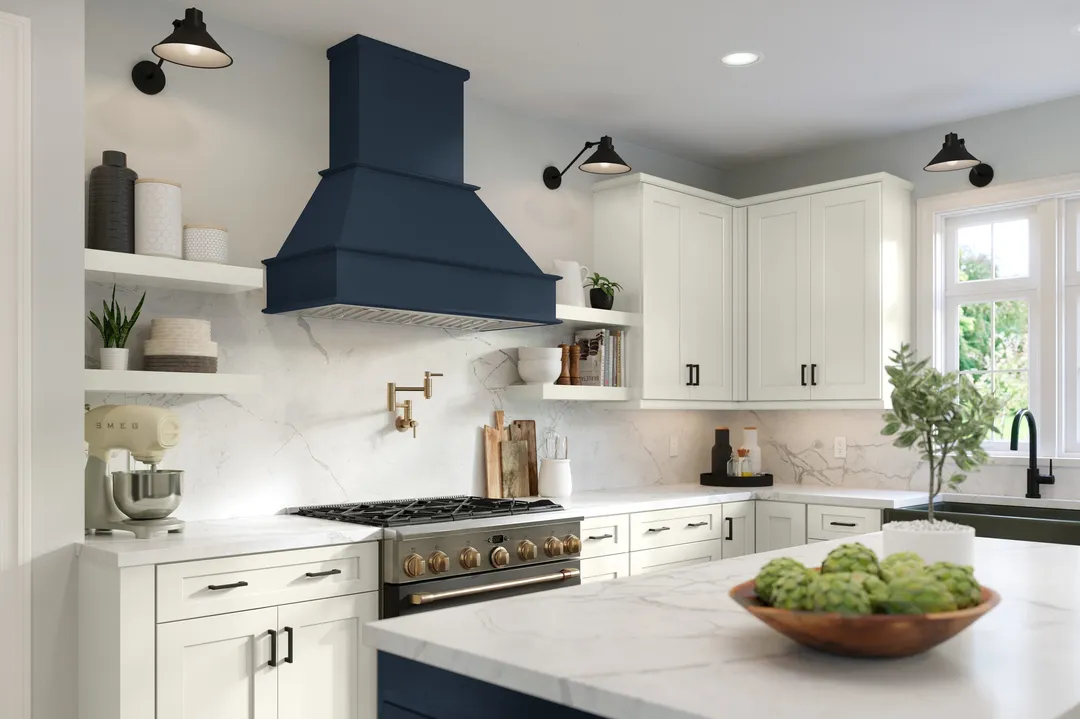 allen + roth Port 33-in W x 34.5-in H x 24-in D Navy Lazy Susan Corner Base Fully Assembled Cabinet (Flat Panel Shaker Style), photo 7 of 19