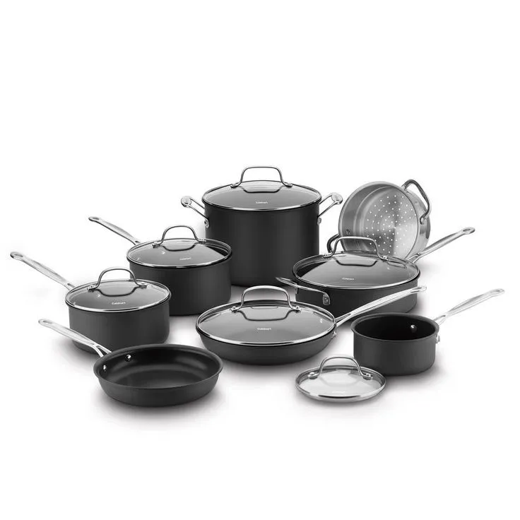 Chef's Classic 17-Piece Hard-Anodized Aluminum Nonstick Cookware Set in Black, photo 2 of 5
