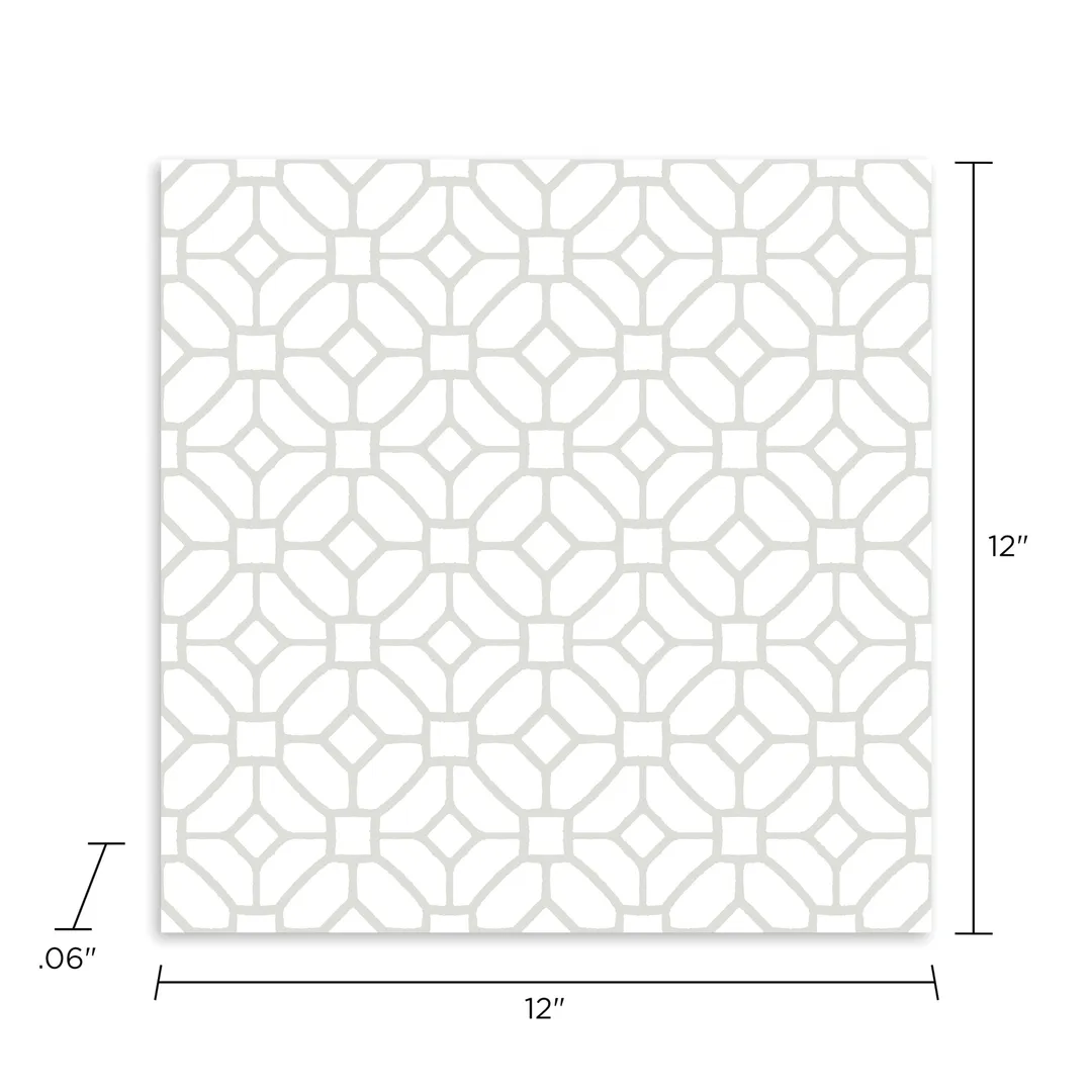 FloorPops White 12-in x 12-in Water Resistant Peel and Stick Vinyl Tile Flooring (20-sq ft), photo 8 of 8