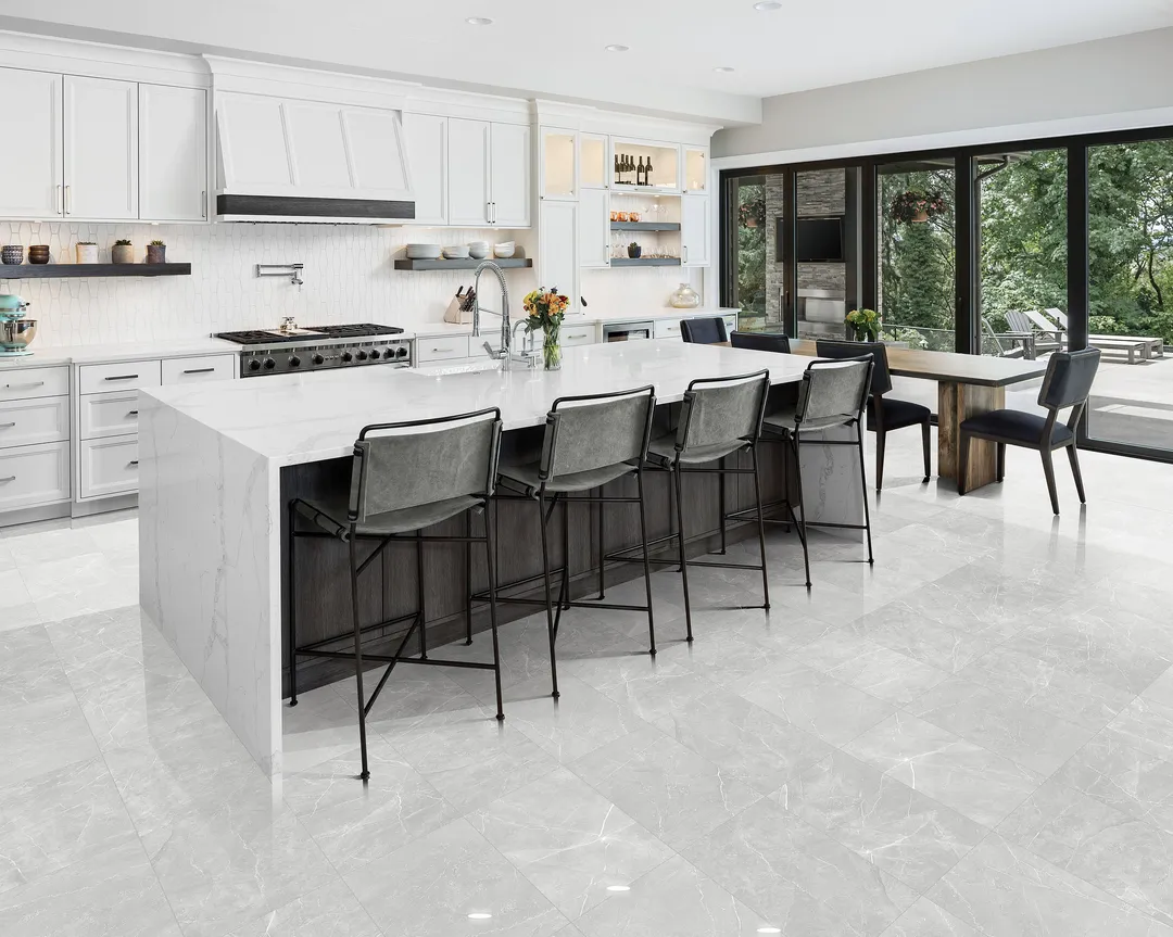Satori Palisade Grigio 12-in x 24-in Polished Porcelain Marble Look Floor and Wall Tile (1.94-sq. ft/ Piece), photo 2 of 9