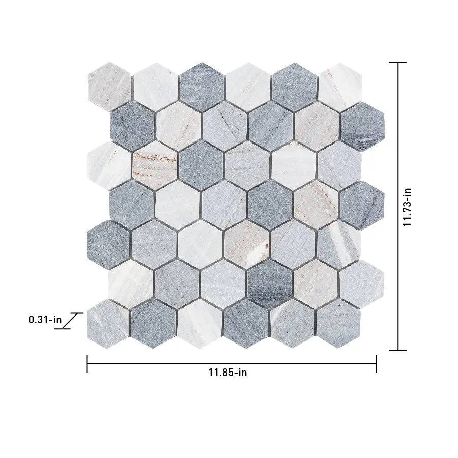 Satori Palissandro 12-in x 12-in Polished Natural Stone Look Hexagon Mosaic Floor and Wall Tile (0.96-sq. ft/ Piece), photo 6 of 8