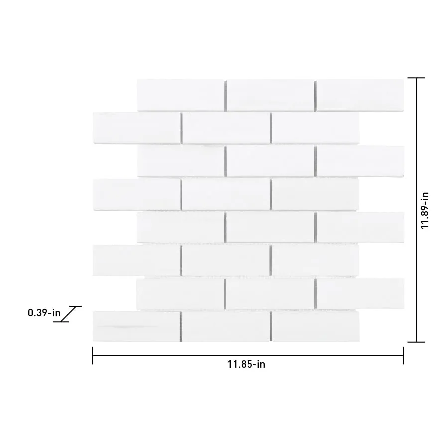Satori Bianco Dolomite 12-in x 12-in Polished Natural Stone Marble Look Mosaic Wall Tile (0.97-sq. ft/ Piece), photo 6 of 8