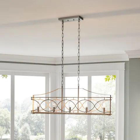 Adelgade Distressed White Coastal Chandelier